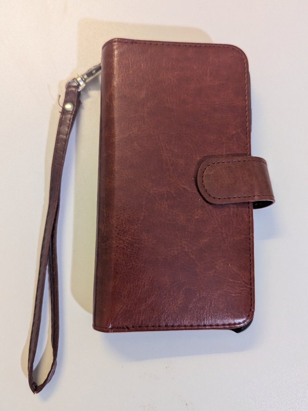 BRG Be Reliable Goods Brown Leather Phone Case Wallet Pocket Book w/ Wrist Strap